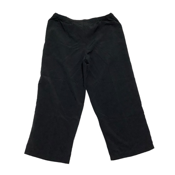 L.L. Bean Lightweight Wide Leg Cropped Pants Sz Small Black - Picture 2 of 7